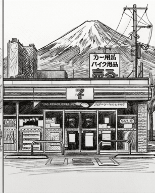 Street scene — final sketch