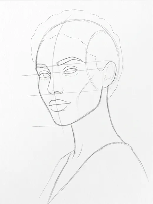 Portrait tutorial drawing stage 7