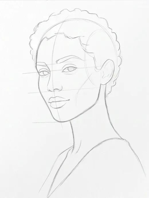 Portrait tutorial drawing stage 8